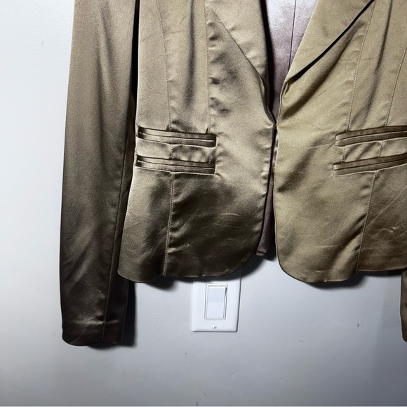 Marciano Fitted Champagne Gold Blazer Size 4 - Picture 4 of 10